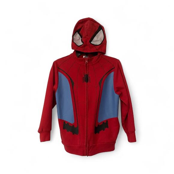 Marvel Spider-Man Far From Home Boys Long Sleeve Zip Hoodie with Mask SZ Small - Picture 1 of 7